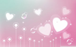 Pink white hearts bubbles background - heart free wallpaper