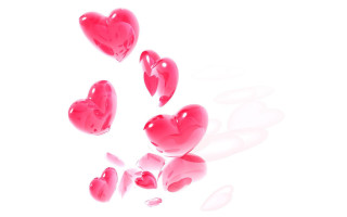 Hearts floating white background petals - autodestructive art free wallpaper