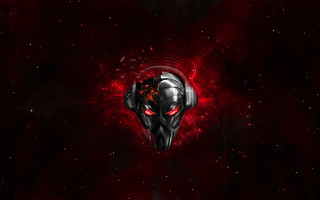 Red black mask red eyes - mask free wallpaper
