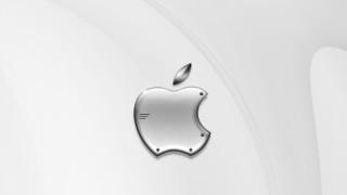 Apple logo white background silver - an apple logo free wallpaper