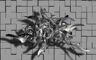 Metal object brick wall shadow - a metal object free wallpaper