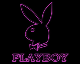 Neon pink playboy rabbit logo - the bottom of the image free wallpaper