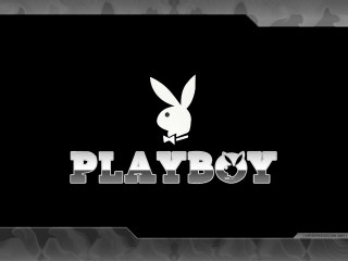 Rabbit logo playboy black white - black background free wallpaper for desktop