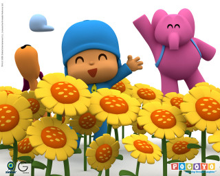 Cartoon character sunflowers elephant pink - a field of sunflowers free wallpaper for desktop