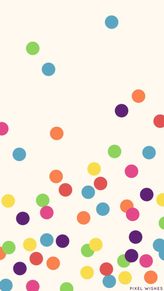 Colorful polka dot pattern white - triadic color scheme free wallpaper for mobile