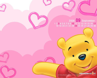Winnie the pooh hearts pink - heart free wallpaper for desktop