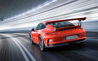 Red porsche sports car tunnel - free cars wallpaper for desktop