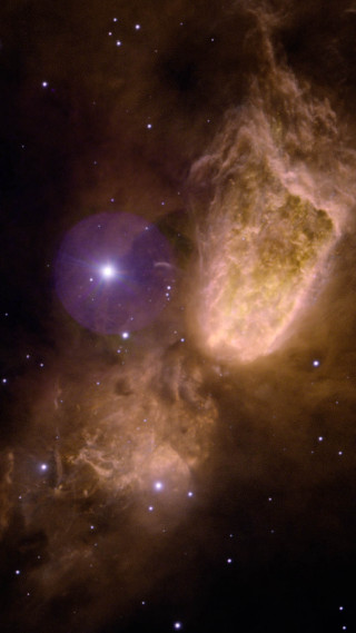 Large star space blue nebula - free stars wallpaper for mobile