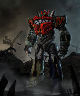 Robot red yellow face dark - adam rex free wallpaper for mobile