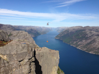 Parasailing norway mountains helicopter ocean - over the water free wallpaper