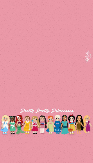 Pretty princesses pink background multiple - feminist free wallpaper for mobile