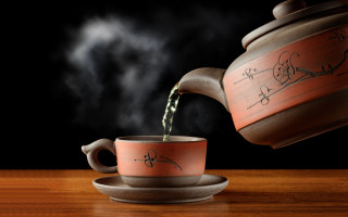 Teapot pouring water cup table - a cup free wallpaper