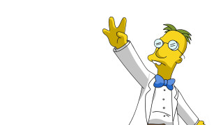 Cartoon peace sign blonde boy - de stijl free wallpaper