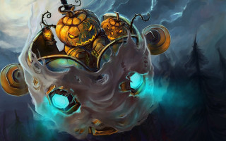 Pumpkin top hat wearing hat - hearthstone free wallpaper