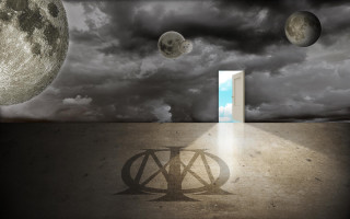 Door leading another room sky - symbolist free wallpaper