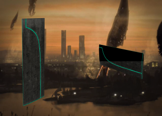 City green line evening sunset - a picture of a city free wallpaper