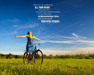 Woman bike field quote author - radiant free wallpaper