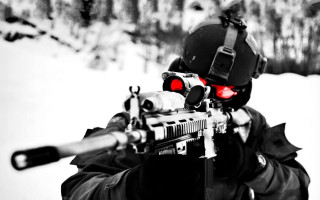 Man black jacket gun snow - a black jacket holding free wallpaper