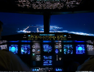Man cockpit plane night lights - ambient lighting free wallpaper
