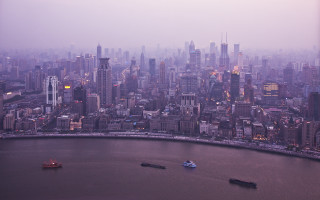 City skyline water foreground water - city free wallpaper