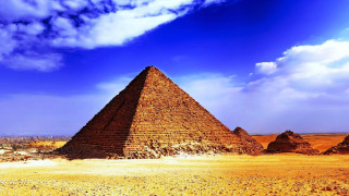 Pyramid desert sky background clouds - sacred free wallpaper for desktop