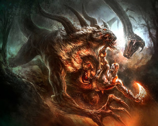 Demon attack sword spikes glowing - a painting of a demon free wallpaper