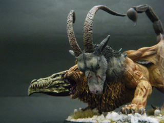 Horned monster sculpture airbrush zbrush - a large head free wallpaper for desktop