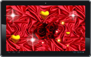 Tablet red rose hearts screen - screen free wallpaper