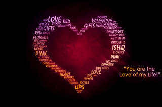 Heart shaped word cloud quote - word free wallpaper