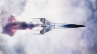 Futuristic space ship flying clouds - a futuristic space ship free wallpaper for desktop