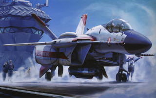 Fighter jet runway people building - a runway free wallpaper