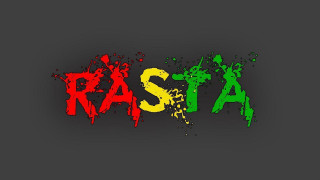 Rasta text black background red - paint splatter free wallpaper for desktop