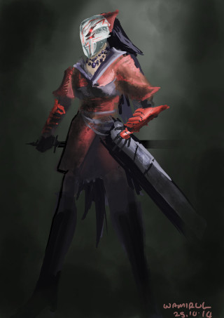 Person sword helmet mask drawing - their face free wallpaper for mobile