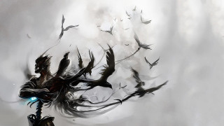 Man bird hand flying around - a painting of a man free wallpaper for desktop