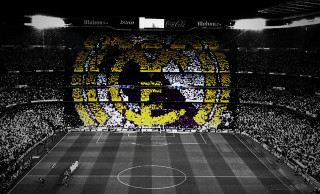 Soccer field yellow black logo - mosaic free wallpaper for desktop