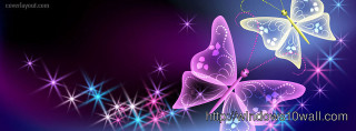 Purple butterfly stars blue background - star free wallpaper for desktop