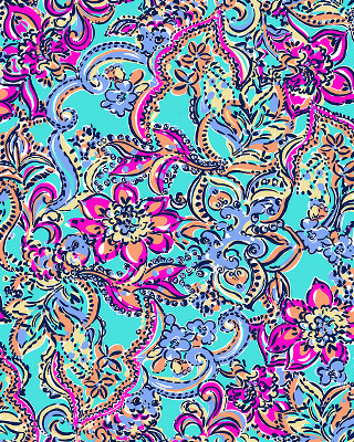 Colorful paisley pattern blue background - gaudy color free wallpaper
