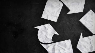 Recycle logo black white background - a piece of paper free wallpaper