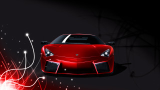 Red sports car dark background 2 - the front of it free wallpaper