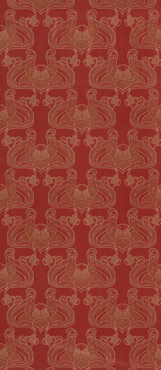 Red gold wallpaper wavy lines - duccio free wallpaper for mobile