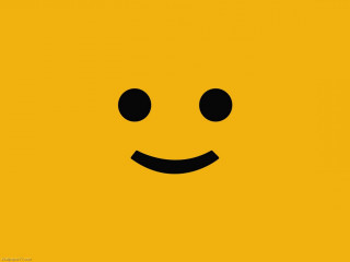 Yellow background smiley face black 2 - a smiley face free wallpaper
