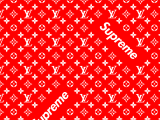 Red background white letters stars - supreme free wallpaper