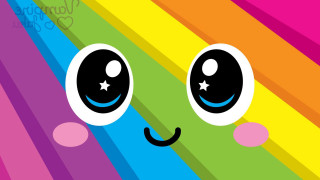 Rainbow colored face stars stripe - a face free wallpaper for desktop