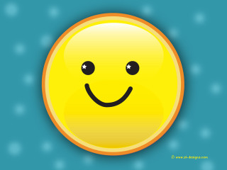 Yellow smiley face black eyes - vector art free wallpaper