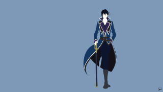 Sword suit person blue background - a shadow of a person free wallpaper