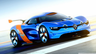 Blue sports car track sky - painted free wallpaper for desktop