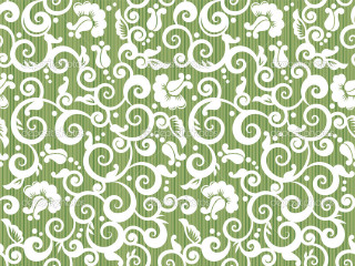 Floral swirls leaves striped royalty - floral pattern free wallpaper