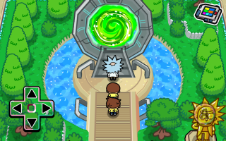 Green light person walking stairs - 2 d game art free wallpaper