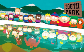 South park cartoon group sign - a cartoon of a group free wallpaper