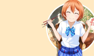 Girl bow tie chopsticks noodles - kyoani free wallpaper